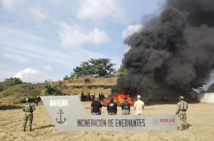 Marina destruye más de 2.5 toneladas de narcóticos