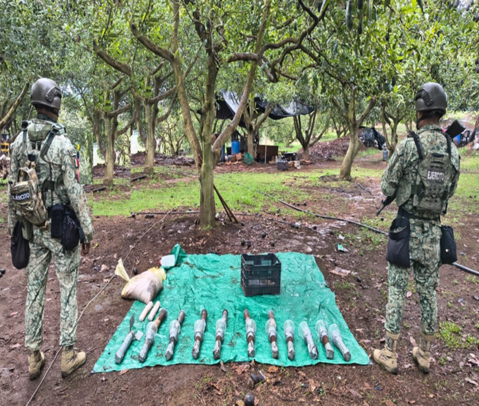 Soldados localizan narcocampamento en Cotija