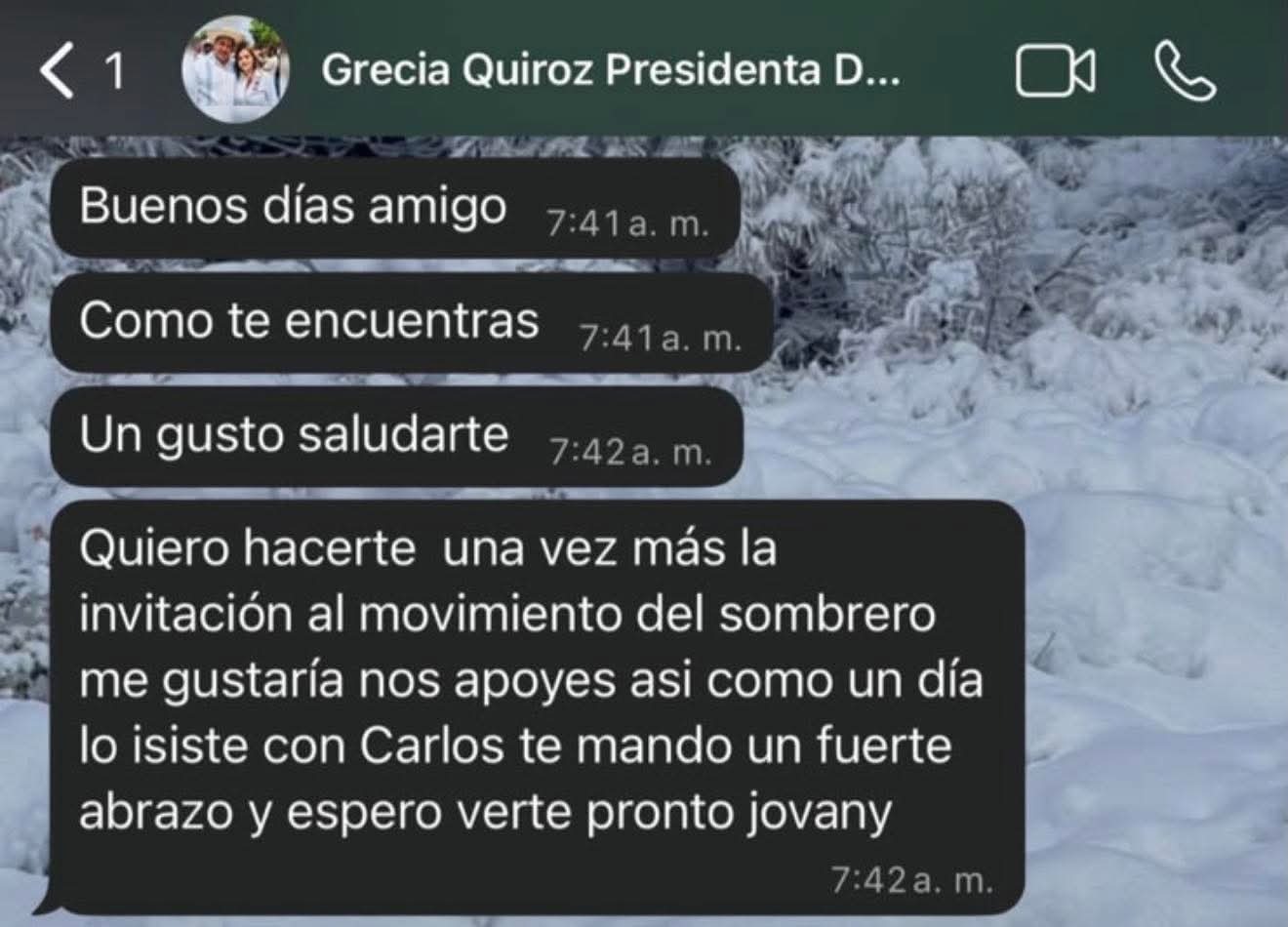 Grecia Quiroz denuncia mensajes enviados en su nombre