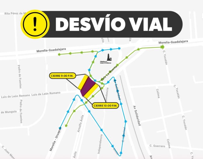 Rutas alternas en Monumento por obras de Teleférico y Morebús