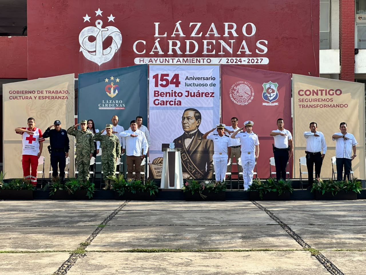 Autoridades Conmemoran el 154º Aniversario Luctuoso de Benito Juárez