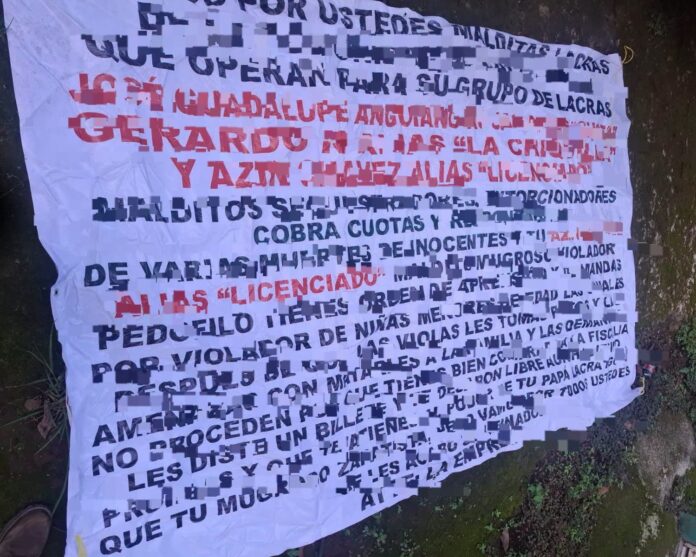 Segunda narcomanta en Caltzontzin empaña fiesta patronal